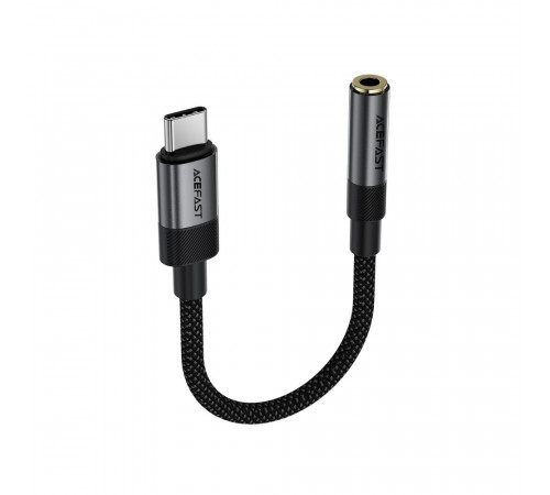 Аудіокабель ACEFAST J12 Type-C to 3.5mm female, nylon braid, 0,15m, Black (6974316285281)