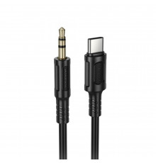 Аудіокабель BOROFONE BL25B Type-C to 3.5mm male, PVC, 1m, Black (6941991124778)