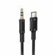 Аудіокабель BOROFONE BL25B Type-C to 3.5mm male, PVC, 1m, Black (6941991124778)
