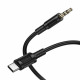 Аудіокабель BOROFONE BL25B Type-C to 3.5mm male, PVC, 1m, Black (6941991124778)