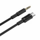 Аудіокабель BOROFONE BL25B Type-C to 3.5mm male, PVC, 1m, Black (6941991124778)