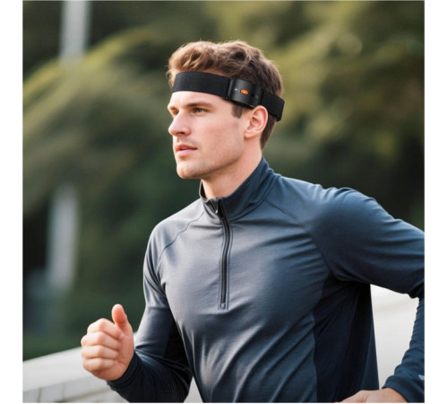 Cпортивна пов'язка на голову з Bluetooth-гарнітурою HOCO EA10 Energica Black (6942007671521)