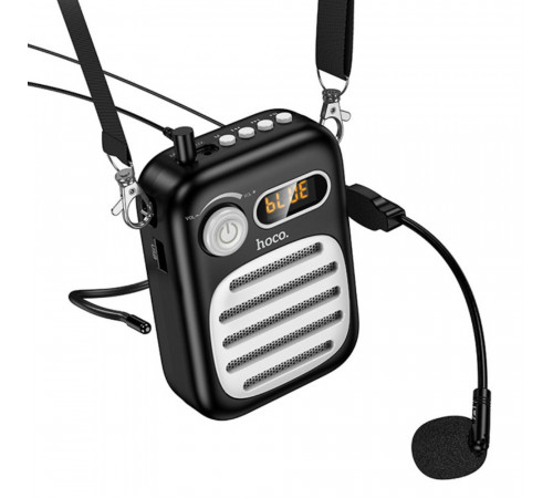 Портативна колонка з гарнітурою HOCO L23 Lemony speaker with wired microphone, 5W, Black (6942007672160)