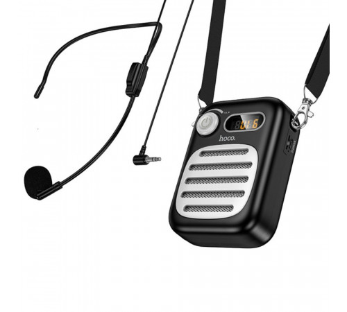 Портативна колонка з гарнітурою HOCO L23 Lemony speaker with wired microphone, 5W, Black (6942007672160)