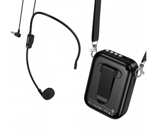 Портативна колонка з гарнітурою HOCO L23 Lemony speaker with wired microphone, 5W, Black (6942007672160)