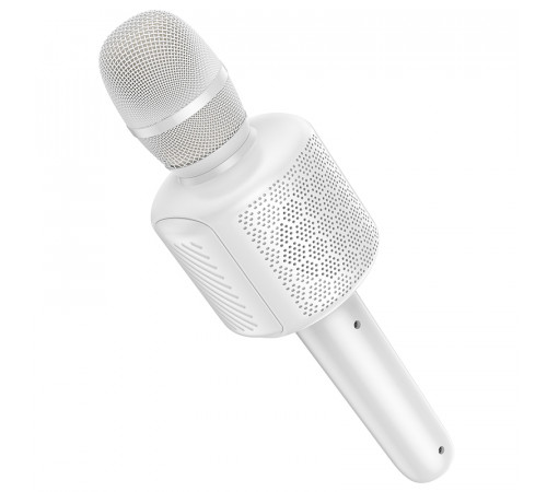 Портативна колонка-мікрофон HOCO L24 Shine karaoke microphone, 5W, White (6942007673778)