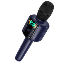 Портативна колонка-мікрофон HOCO L24 Shine karaoke microphone, 5W, Blue (6942007673785)