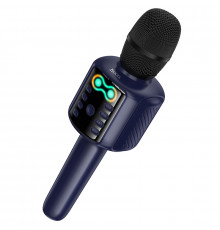 Портативна колонка-мікрофон HOCO L24 Shine karaoke microphone, 5W, Blue (6942007673785)