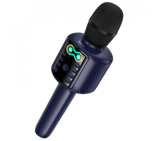Портативна колонка-мікрофон HOCO L24 Shine karaoke microphone, 5W, Blue (6942007673785)