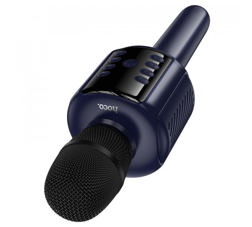 Портативна колонка-мікрофон HOCO L24 Shine karaoke microphone, 5W, Blue (6942007673785)
