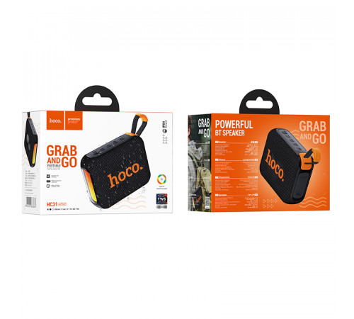 Портативна колонка HOCO HC31 River sports BT speaker, 10W, Black (6942007663663)
