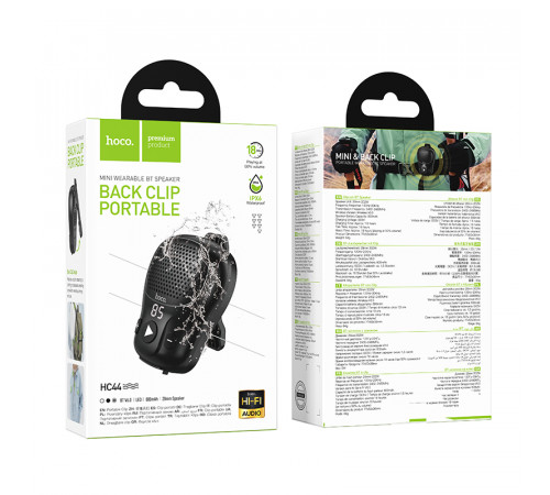 Портативна колонка HOCO HC44 Star wearable BT speaker, 2W, Black (6942007673730)