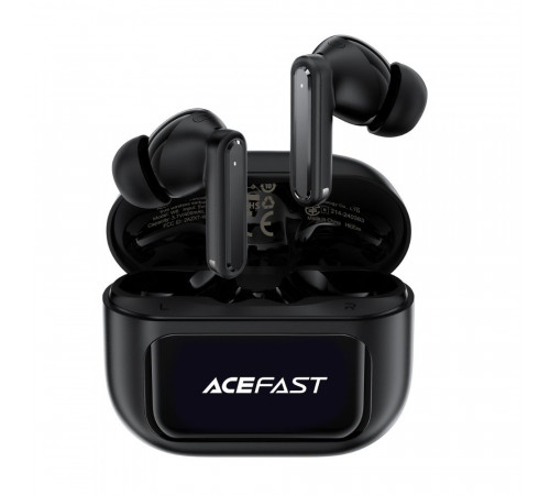 Бездротові навушники TWS ACEFAST W6 smart screen,ENC, IPX4, Black (6974316285687)