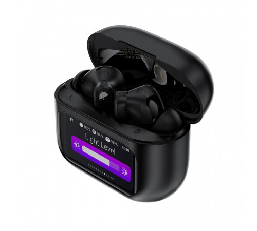 Бездротові навушники TWS ACEFAST W6 smart screen,ENC, IPX4, Black (6974316285687)