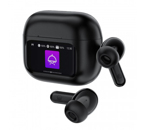 Бездротові навушники TWS ACEFAST W6 smart screen,ENC, IPX4, Black (6974316285687)