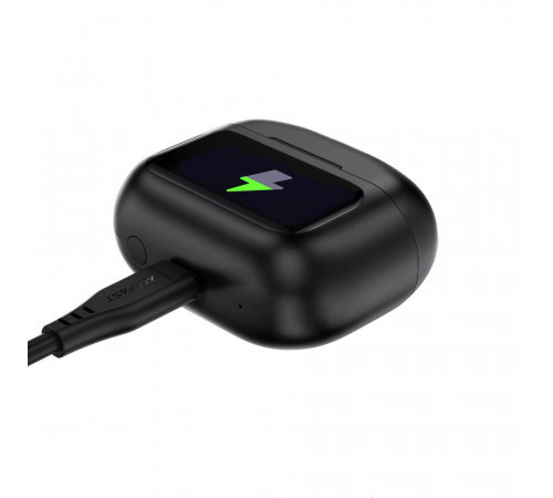 Бездротові навушники TWS ACEFAST W6 smart screen,ENC, IPX4, Black (6974316285687)