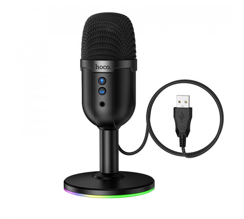 Мікрофон настільний HOCO L25 Bright (USB-A) Black (6942007673792)