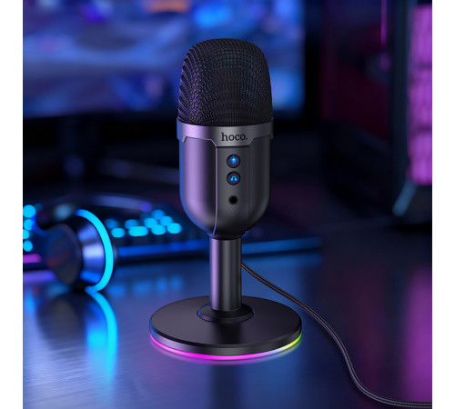 Мікрофон настільний HOCO L25 Bright (USB-A) Black (6942007673792)