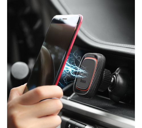Автотримач для телефона HOCO CA23 Lotto series magnetic air outlet holder Black (6957531065586)