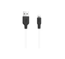 Кабель HOCO X21 USB to iP 2A, 1m, silicone, TPE connectors, Black+White (6957531071365)