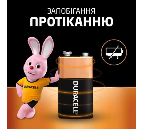 Батарейка крона Duracell 9V/6LR61 (1шт) (5000394125308)