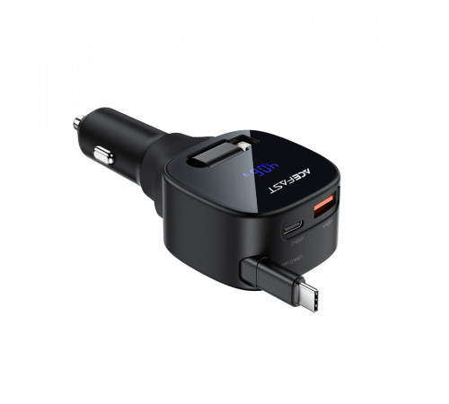 Автомобільний зарядний пристрій ACEFAST B17 95W car charger with telescopic cable Black (6974316285946)