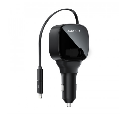 Автомобільний зарядний пристрій ACEFAST B17 95W car charger with telescopic cable Black (6974316285946)