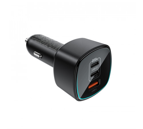 Автомобільний зарядний пристрій ACEFAST B18 200W(2USB-C+USB-A)fast car charger Black (6974316285953)