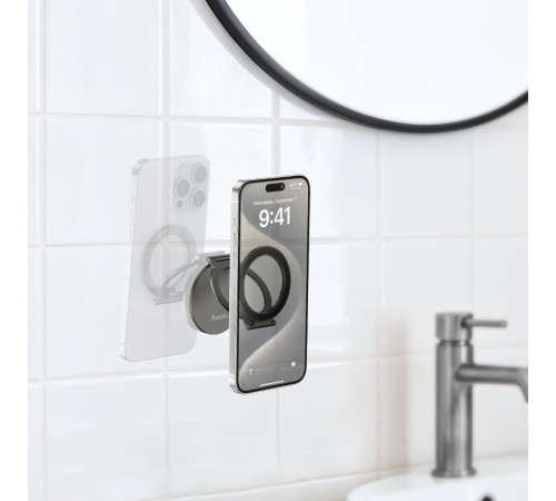 Автотримач для телефона HOCO H102 Whale magnetic ring holder(multi-scene) Metal Grey (6942007674478)