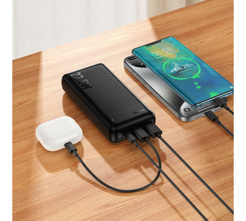 Зовнішній акумулятор HOCO J159A Essence 22.5W+PD20W fully compatible power bank(20000mAh) Black (6942007673587)
