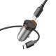 Автомобільний зарядний пристрій HOCO NZ16B Rigorous PD45W(2C) car charger set(C to C) metal grey (6942007644792)