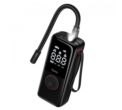 Автомобільний насос HOCO ZP18 Enlighten portable smart air pump Black (6942007673303)
