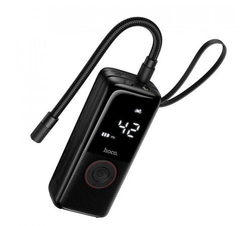 Автомобільний насос HOCO ZP18 Enlighten portable smart air pump Black (6942007673303)