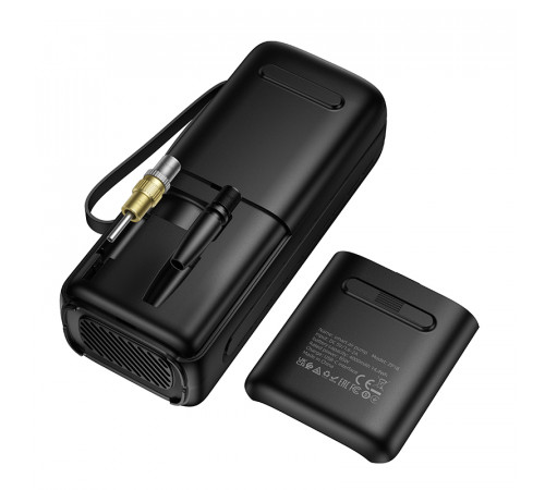 Автомобільний насос HOCO ZP18 Enlighten portable smart air pump Black (6942007673303)