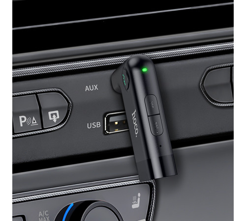Bluetooth-ресивер HOCO E53 Dawn sound in-car AUX wireless receiver Black (6931474729750)