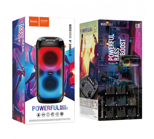 УЦІНКА Портативна колонка Hoco BS53 Manhattan wireless 3600mAh з 2-ма мікрофонами (34,0*30,0*63,0 см) (не працює мікрофон)