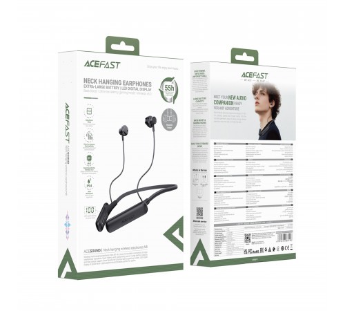 Бездротові спортивні навушники ACEFAST N8 neck hanging wireless earphones Black (6974316286158)