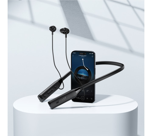 Бездротові спортивні навушники ACEFAST N7 neck hanging wireless earphones Black (6974316285663)