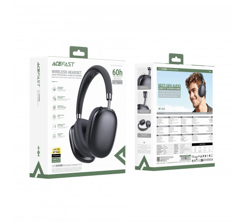 Бездротові накладні навушники ACEFAST H13 Wireless Headset Black (6974316285878)
