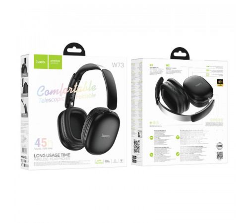 Бездротові накладні навушники HOCO W73 Graceful BT headphones(App) Black (6942007674867)