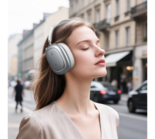 Бездротові накладні навушники HOCO W68 Calma ANC noise-canceling BT headphones(App) Silver (6942007674010)