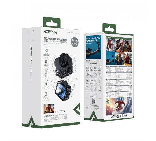 Екшн камера ACEFAST X1 4K Waterproof Action Camera Black (6974316285816)