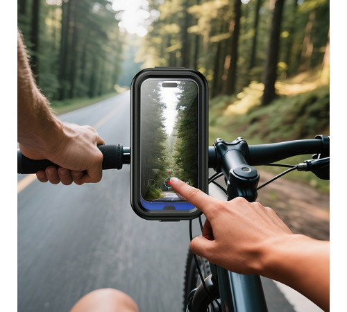 Велотримач для телефона HOCO H95 Bendito waterproof riding holder Black (6942007671767)