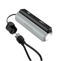Зовнішній акумулятор BOROFONE BJ87 Star power bank with flashlight and cable(5000mAh) Black (6941991126901)