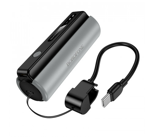 Зовнішній акумулятор BOROFONE BJ87 Star power bank with flashlight and cable(5000mAh) Black (6941991126901)