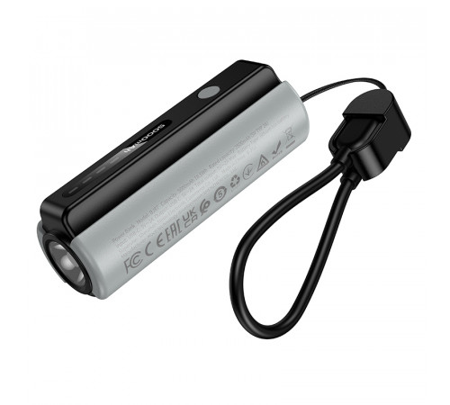 Зовнішній акумулятор BOROFONE BJ87 Star power bank with flashlight and cable(5000mAh) Black (6941991126901)