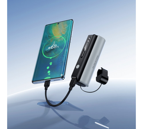 Зовнішній акумулятор BOROFONE BJ87 Star power bank with flashlight and cable(5000mAh) Black (6941991126901)
