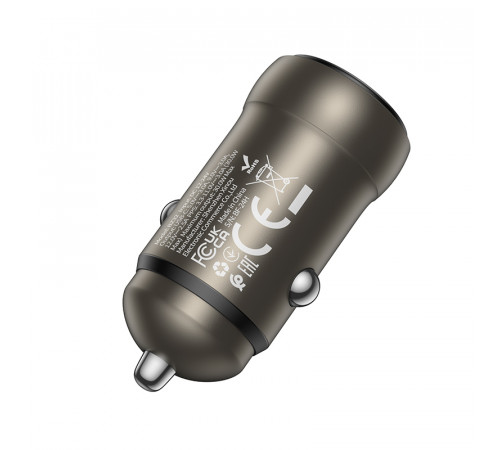 Автомобільний зарядний пристрій BOROFONE BZ32 Fresh single port PD30W car charger Black (6941991118517)