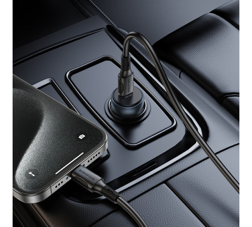 Автомобільний зарядний пристрій BOROFONE BZ32 Fresh single port PD30W car charger Black (6941991118517)