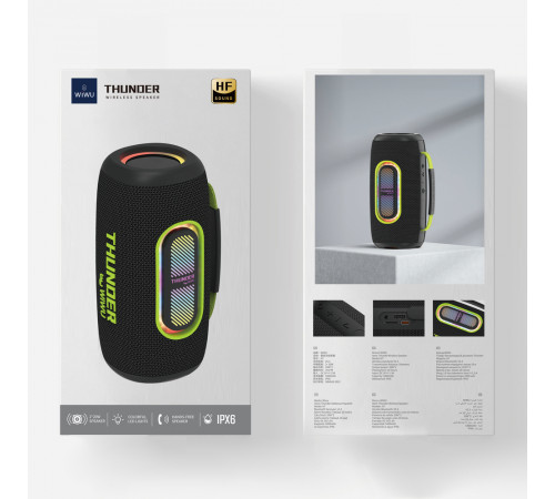 Портативна колонка WIWU 40W Thunder Wireless Speaker H7 Black (6976975615805)